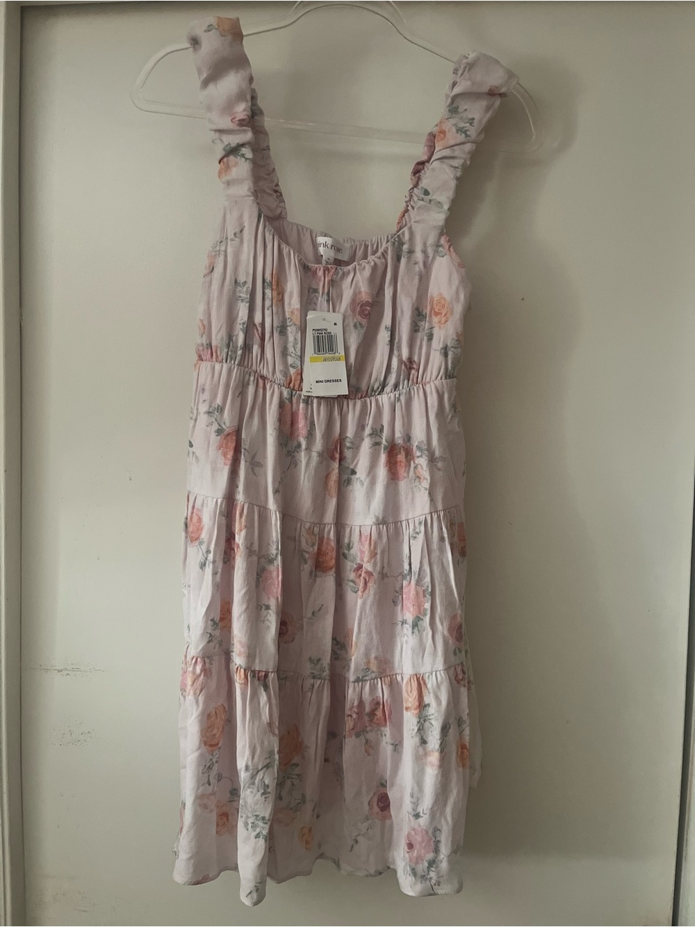 Pink Rose Floral Tiered Sundress